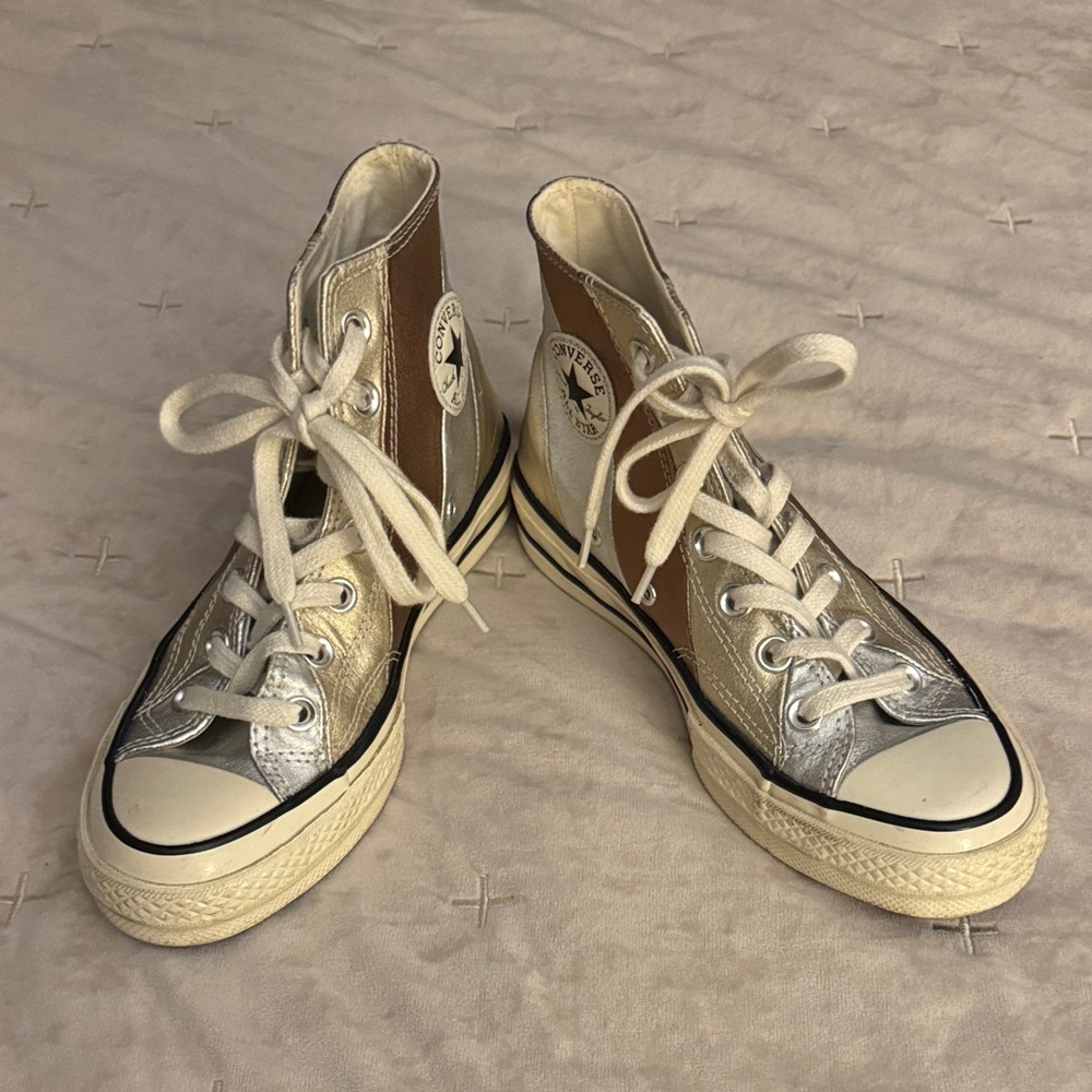 Converse Kids Sneakers - Silver and Brown